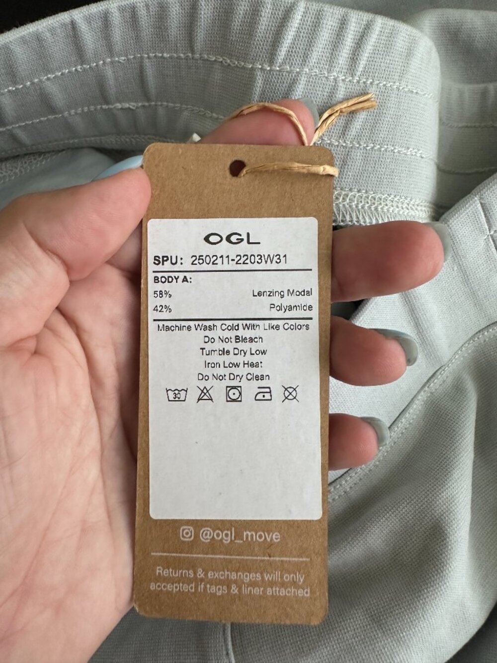 NWT OGL Sandwashed Mid Rise Pull-on Tapered Pants w/ Pockets Smoked Blue #A1999 - Picture 10 of 15
